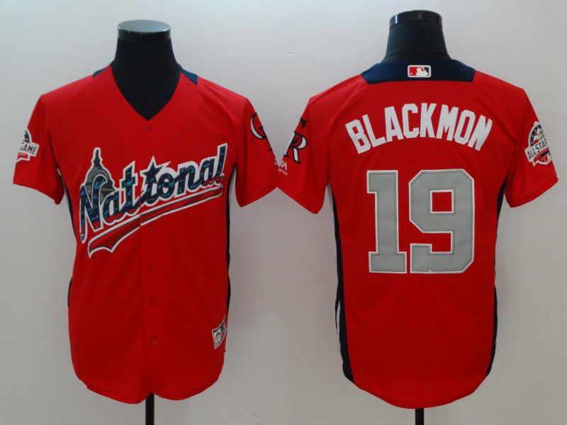 Men Colorado Rockies #19 Blackmon Orange All star MLB Jerseys